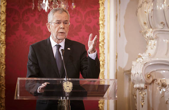 Bundesprsidenz Alexander Van der Bellen bei seiner Rede