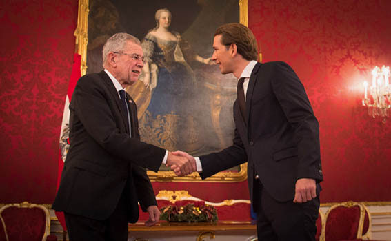 Bundesprsident Alexander Van der Bellen empfngt Bundesminister Sebastian Kurz
