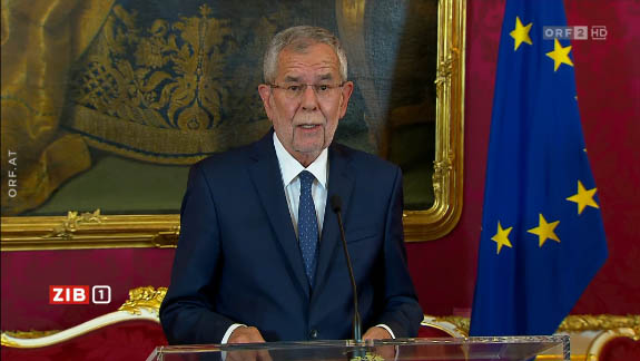 Rede von Bundesprsident Alexander Van der Bellen am Abend des 21. Mai in der Hofburg -Foto: ORF / TVthek